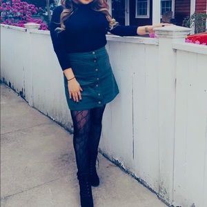 Olive green corduroy skirt